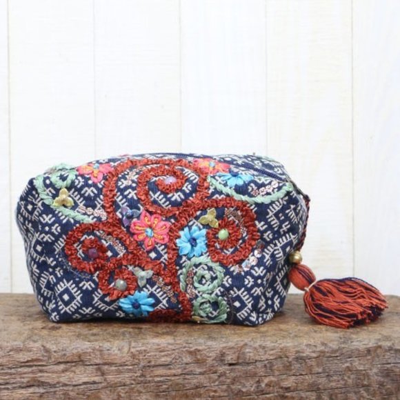 Embroidered Origami Make-Up Bag - Picture 1 of 5